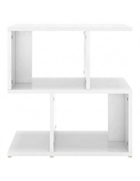 Comodino Bianco Lucido 50x30x51,5 cm in Legno Multistrato