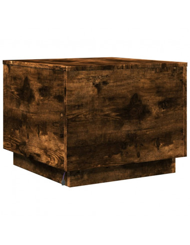 Tavolino da Soggiorno con Luci LED Rovere Sonoma 50x50x40 cm