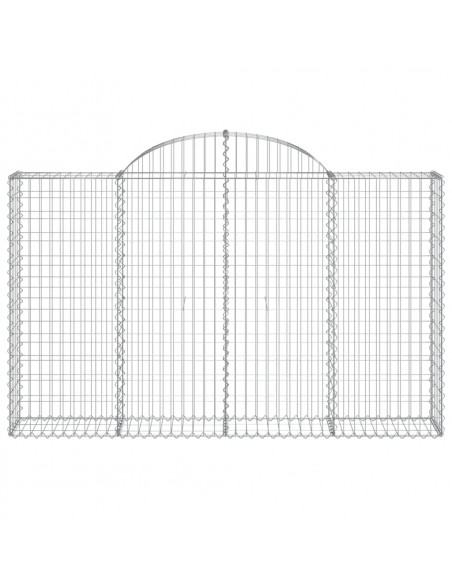 Cesti Gabbioni ad Arco 5 pz 200x30x120/140 cm Ferro Zincato