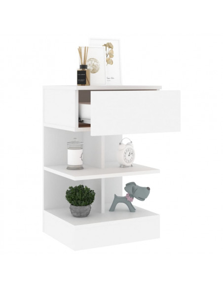 Comodino Bianco 40x35x65 cm in Truciolato