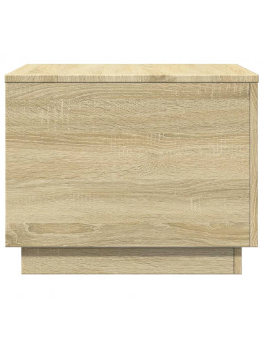 Tavolino da Salotto Gambe in Metallo Rovere Sonoma 50x50x40 cm