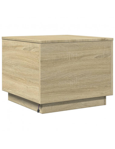 Tavolino da Salotto Gambe in Metallo Rovere Sonoma 50x50x40 cm