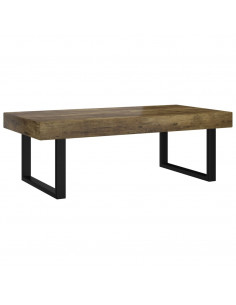 Tavolino Salotto Marrone Scuro e Nero 120x60x40 cm MDF e Ferro 2