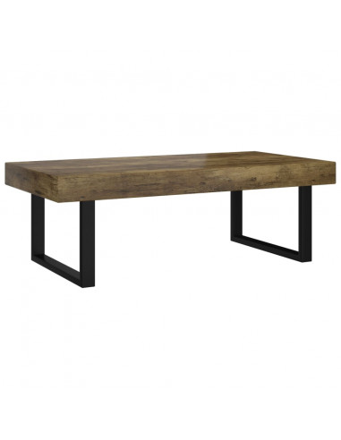 Tavolino Salotto Marrone Scuro e Nero 120x60x40 cm MDF e Ferro