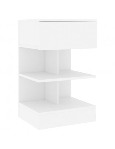 Comodini Bianchi 2 pz 40x35x65 cm in Legno Ingegnerizzato