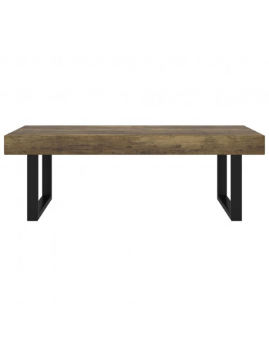 Tavolino Salotto Marrone Scuro e Nero 120x60x40 cm MDF e Ferro