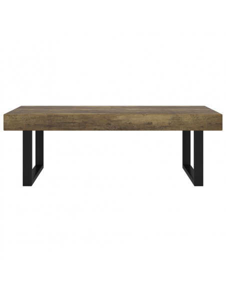 Tavolino Salotto Marrone Scuro e Nero 120x60x40 cm MDF e Ferro