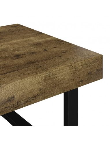 Tavolino Salotto Marrone Scuro e Nero 120x60x40 cm MDF e Ferro