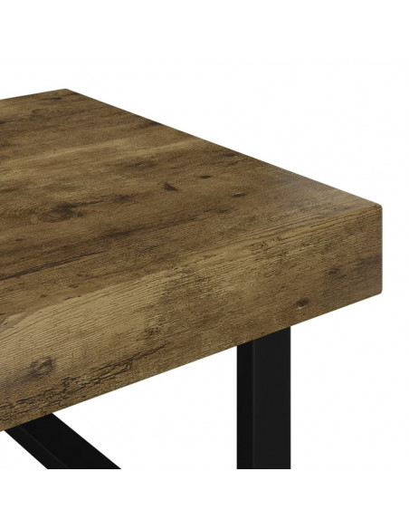 Tavolino Salotto Marrone Scuro e Nero 120x60x40 cm MDF e Ferro