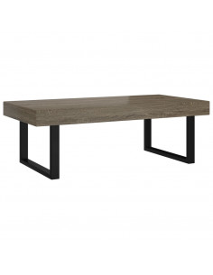 Tavolino da Salotto Grigio e Nero 120x60x40 cm in MDF e Ferro 2