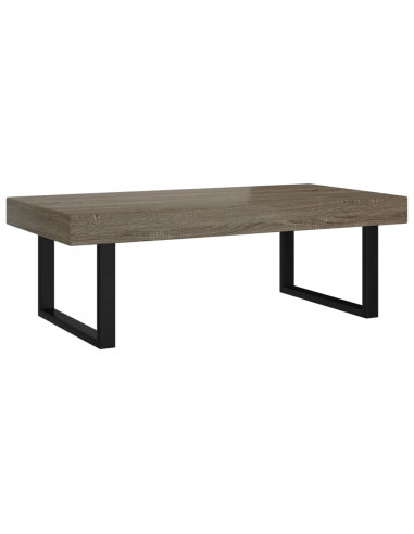 Tavolino da Salotto Grigio e Nero 120x60x40 cm in MDF e Ferro