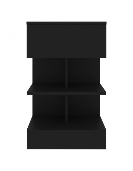 Comodino Nero 40x35x65 cm in Legno Multistrato