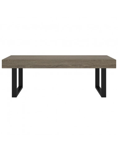Tavolino da Salotto Grigio e Nero 120x60x40 cm in MDF e Ferro
