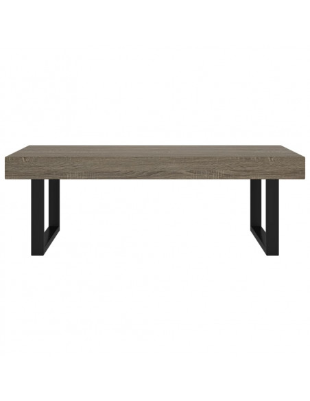 Tavolino da Salotto Grigio e Nero 120x60x40 cm in MDF e Ferro