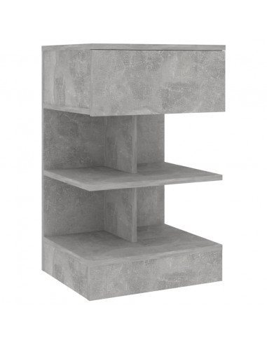 Comodino Grigio Cemento 40x35x65 cm in Truciolato