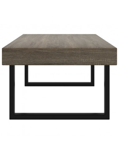 Tavolino da Salotto Grigio e Nero 120x60x40 cm in MDF e Ferro