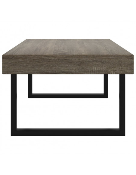 Tavolino da Salotto Grigio e Nero 120x60x40 cm in MDF e Ferro
