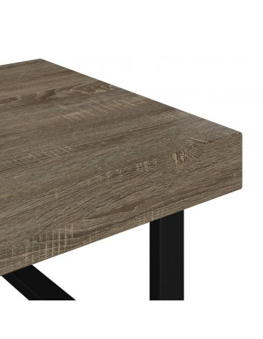 Tavolino da Salotto Grigio e Nero 120x60x40 cm in MDF e Ferro