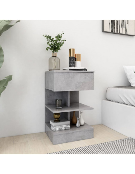 Comodini 2 pz Grigio Cemento 40x35x65 cm