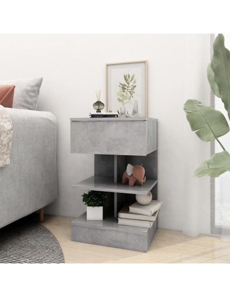 Comodini 2 pz Grigio Cemento 40x35x65 cm