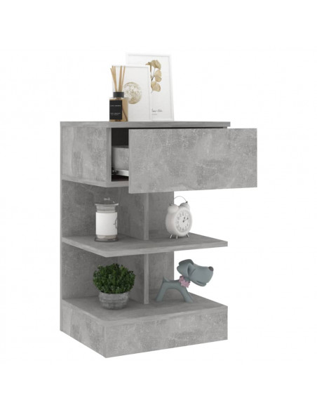 Comodini 2 pz Grigio Cemento 40x35x65 cm