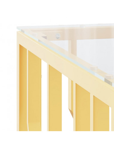 Tavolino da Salotto Oro 80x80x40 cm in Acciaio Inox e Vetro