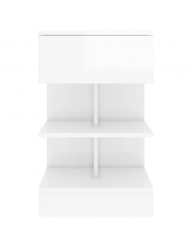 Comodino Bianco Lucido 40x35x65 cm in Truciolato