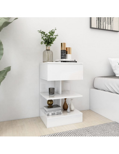 Comodini 2 pz Bianco Lucido 40x35x65 cm