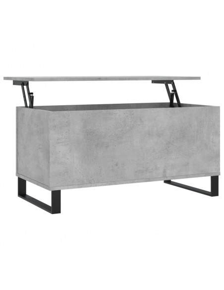 Tavolino Salotto Grigio Cemento 90x44,5x45 cm Legno Multistrato