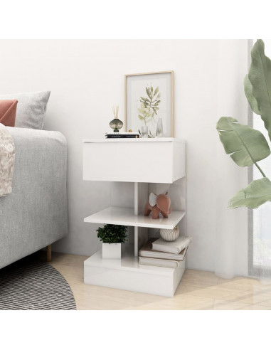 Comodini 2 pz Bianco Lucido 40x35x65 cm