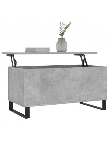Tavolino Salotto Grigio Cemento 90x44,5x45 cm Legno Multistrato