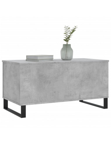 Tavolino Salotto Grigio Cemento 90x44,5x45 cm Legno Multistrato