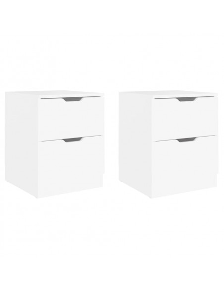 Comodini 2 pz Bianchi 40x40x50 cm in Legno Multistrato