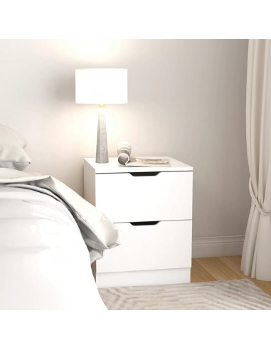 Comodini 2 pz Bianchi 40x40x50 cm in Legno Multistrato