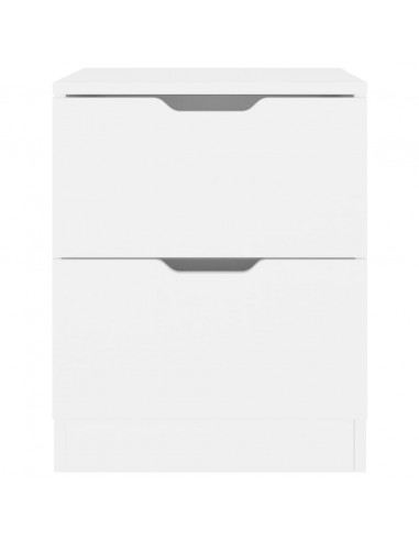 Comodini 2 pz Bianchi 40x40x50 cm in Legno Multistrato