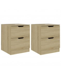 Comodini 2 pz Rovere Sonoma 40x40x50 cm in Legno Multistrato 2