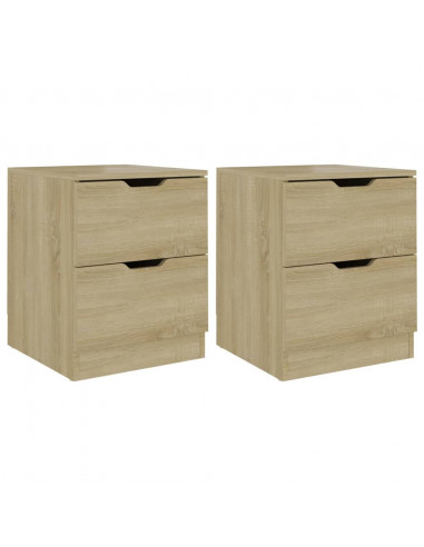 Comodini 2 pz Rovere Sonoma 40x40x50 cm in Legno Multistrato