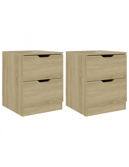 Comodini 2 pz Rovere Sonoma 40x40x50 cm in Legno Multistrato