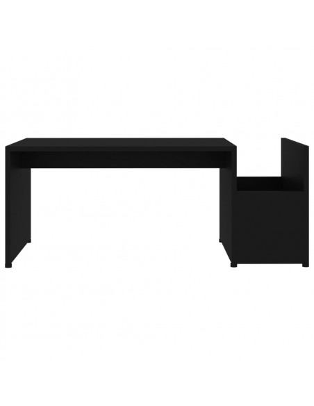Tavolino da Salotto Nero 90x45x35 cm in Legno Multistrato