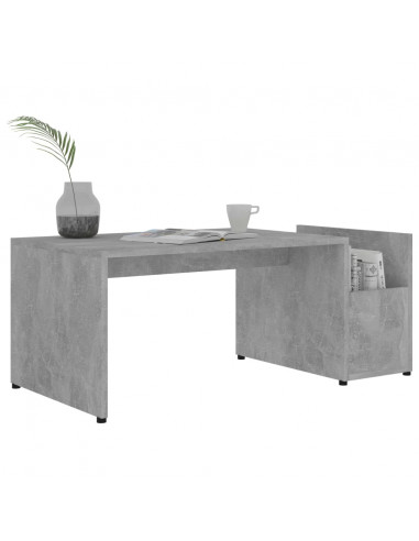 Tavolino da Salotto Grigio Cemento 90x45x35cm Legno Multistrato