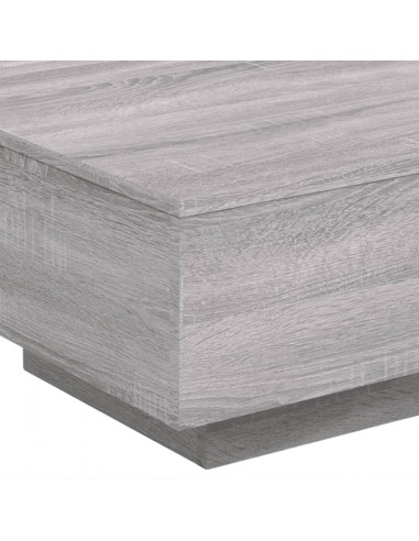 Tavolino da Soggiorno con Luci LED Grigio Sonoma 55x55x31 cm