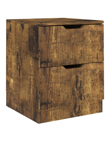 Comodini 2 pz Rovere Fumo 40x40x50 cm in Legno Multistrato
