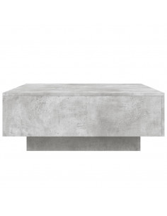 Tavolino da Soggiorno con Luci LED Grigio Cemento 80x80x31 cm 2