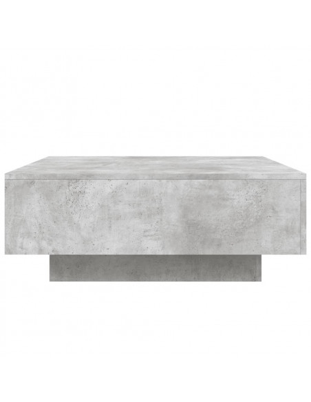 Tavolino da Soggiorno con Luci LED Grigio Cemento 80x80x31 cm