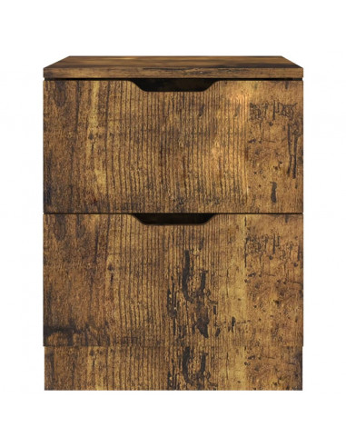 Comodini 2 pz Rovere Fumo 40x40x50 cm in Legno Multistrato