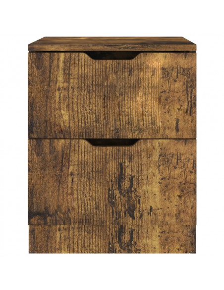 Comodini 2 pz Rovere Fumo 40x40x50 cm in Legno Multistrato