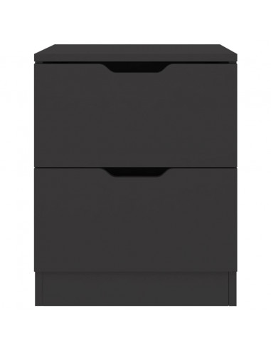 Comodini 2 pz Neri 40x40x50 cm in Legno Multistrato