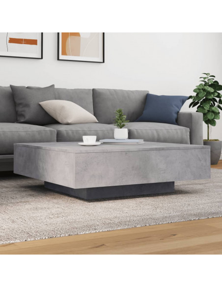 Tavolino Salotto Grigio Cemento 100x100x31 cm Legno Multistrato