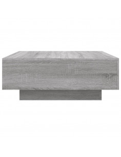 Tavolino da Soggiorno con Luci LED Grigio Sonoma 80x80x31 cm 2