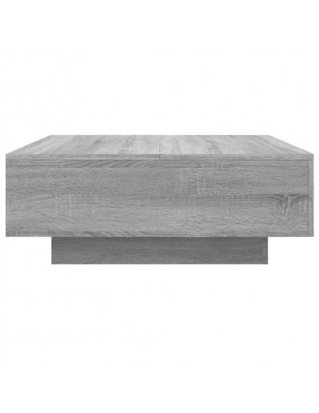 Tavolino da Soggiorno con Luci LED Grigio Sonoma 80x80x31 cm